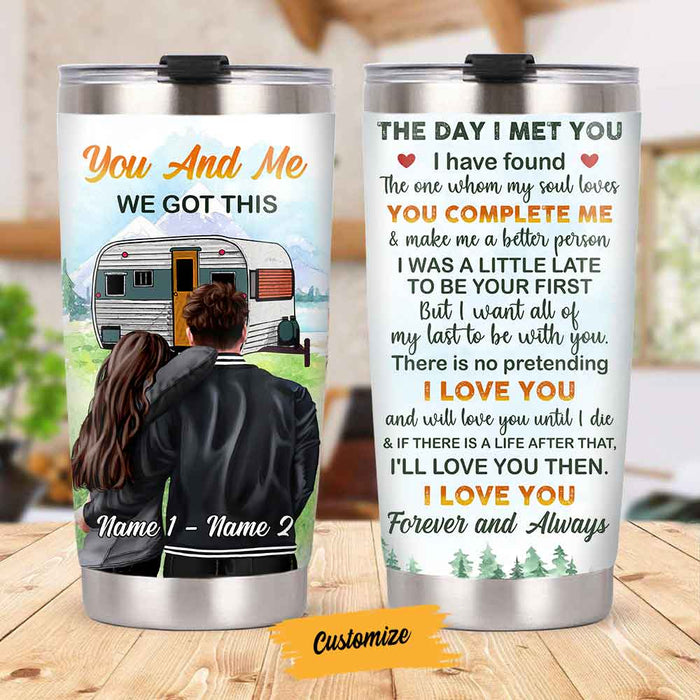 Personalized Couple Camping Christmas Steel Tumbler SB132 24O58 1