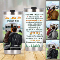 Personalized Couple Camping Christmas Steel Tumbler SB132 24O58 thumb 1