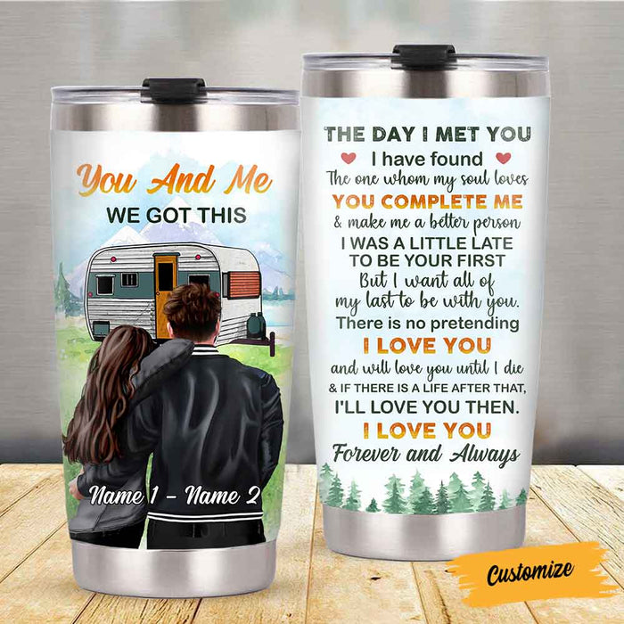 Personalized Couple Camping Christmas Steel Tumbler SB132 24O58 1