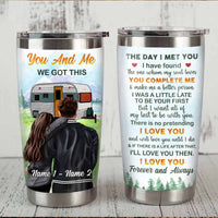 Personalized Couple Camping Christmas Steel Tumbler SB132 24O58 thumb 1