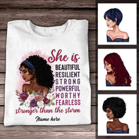 Personalized BWA She Is Stronger Than The Storm T Shirt SB131 23O36 thumb 1