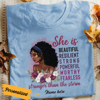 Personalized BWA She Is Stronger Than The Storm T Shirt SB131 23O36 thumb 1