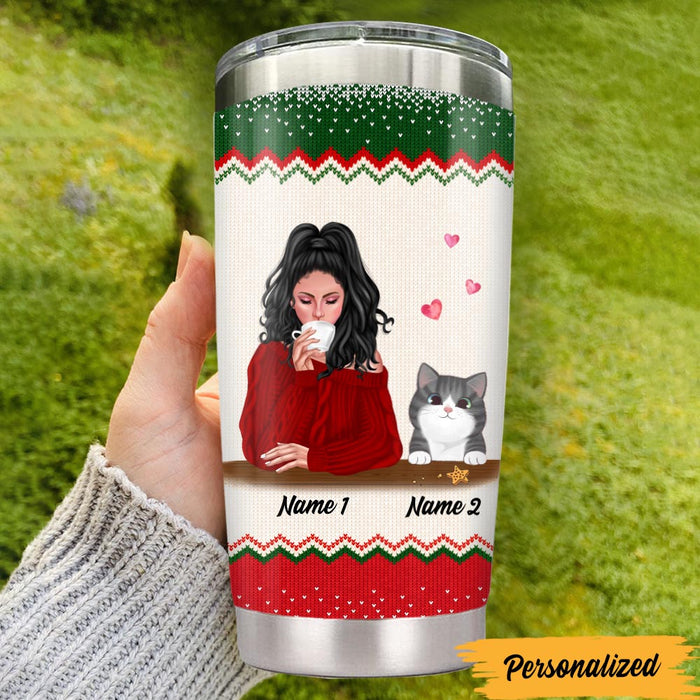 Personalized Cat Mom Christmas Steel Tumbler SB142 95O47 1