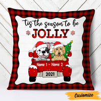 Personalized Dog Red Truck Christmas Pillow SB146 81O47 thumb 1