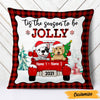Personalized Dog Red Truck Christmas Pillow SB146 81O47 1
