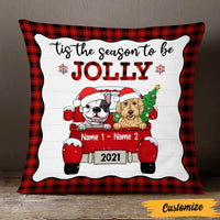 Personalized Dog Red Truck Christmas Pillow SB146 81O47 thumb 1