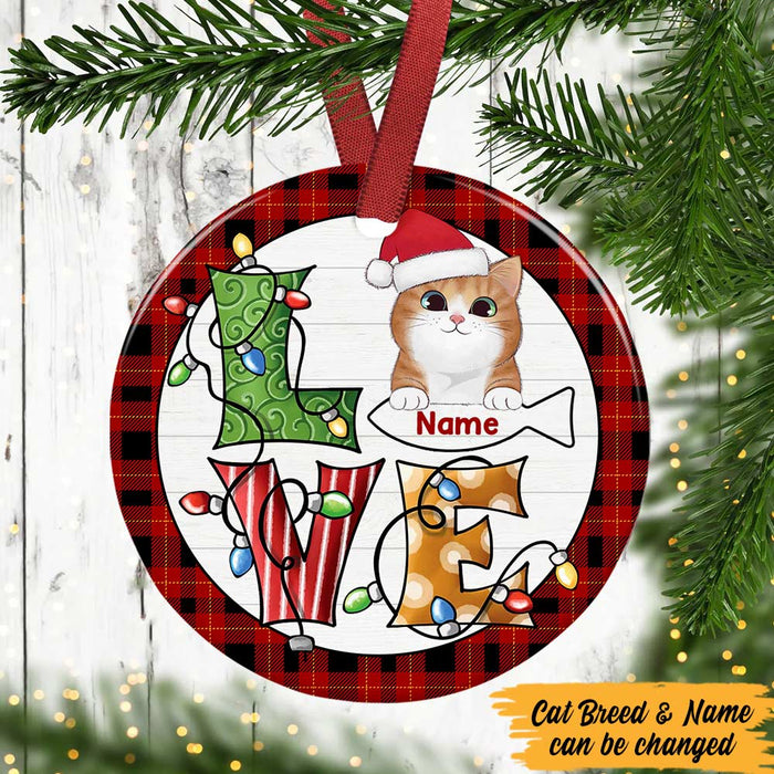 Personalized Cat Love Christmas Circle Ornament SB159 30O47 1