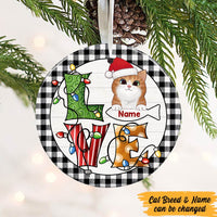 Personalized Cat Love Christmas Circle Ornament SB159 30O47 thumb 1