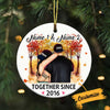 Personalized Couple Fall Together Since Circle Ornament AG223 87O34 1