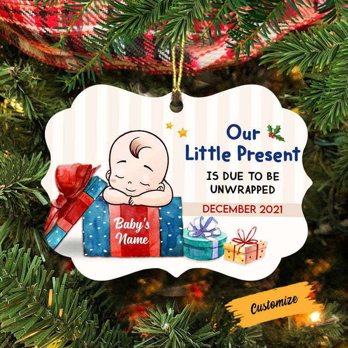 Personalized Baby Present Due Date Benelux Ornament SB145 81O58 1