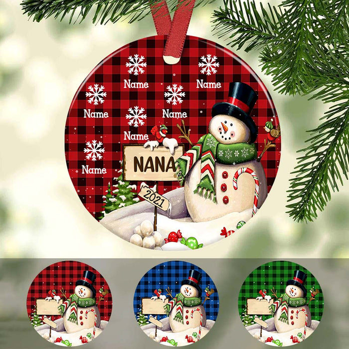 Personalized Grandma Christmas Circle Ornament SB158 30O47 1