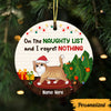 Personalized Christmas Cat Regret Nothing Circle Ornament SB153 26O47 1