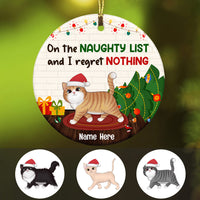 Personalized Christmas Cat Regret Nothing Circle Ornament SB153 26O47 thumb 1