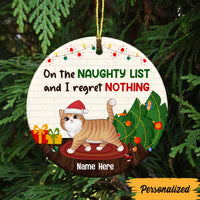 Personalized Christmas Cat Regret Nothing Circle Ornament SB153 26O47 thumb 1