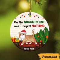 Personalized Christmas Cat Regret Nothing Circle Ornament SB153 26O47 thumb 1