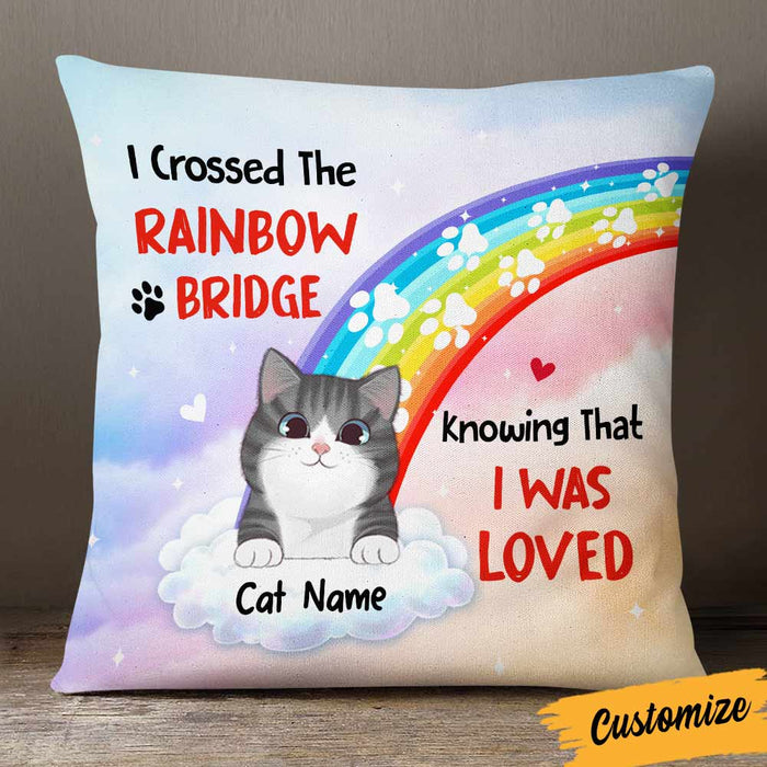 Personalized Christmas Cat Memo Rainbow Pillow AG304 24O57 1