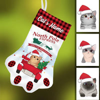 Personalized Cat Red Truck Christmas Paw Stocking SB151 87O57 thumb 1
