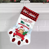 Personalized Cat Red Truck Christmas Paw Stocking SB151 87O57 thumb 1