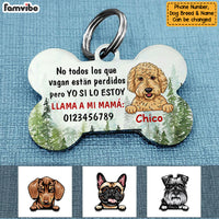 Personalized Dog Lost Wander Spanish Perro Bone Pet Tag AP151 81O58 thumb 1