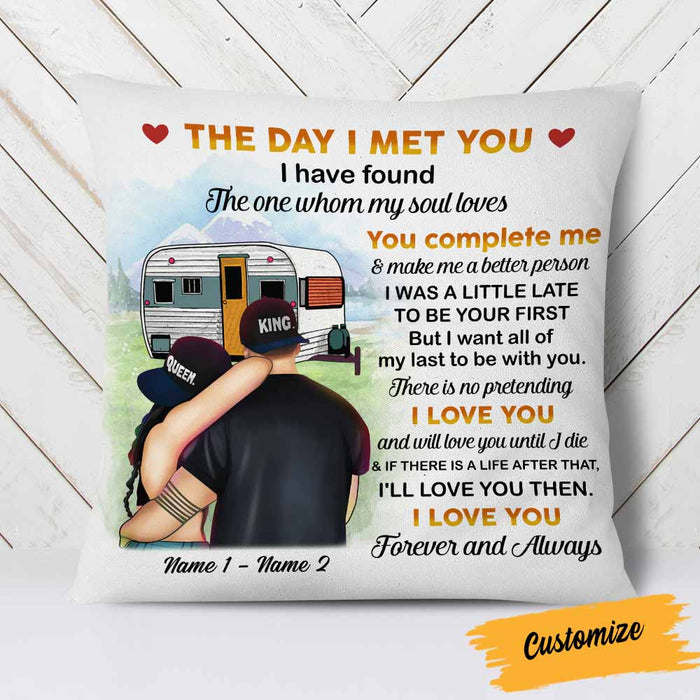 Personalized Camping Couple Pillow SB153 24O58 (Insert Included) 1