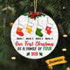 Personalized Our First Christmas Circle Ornament SB161 22O53 thumb 1