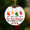 Personalized Our First Christmas Circle Ornament SB161 22O53 thumb 1