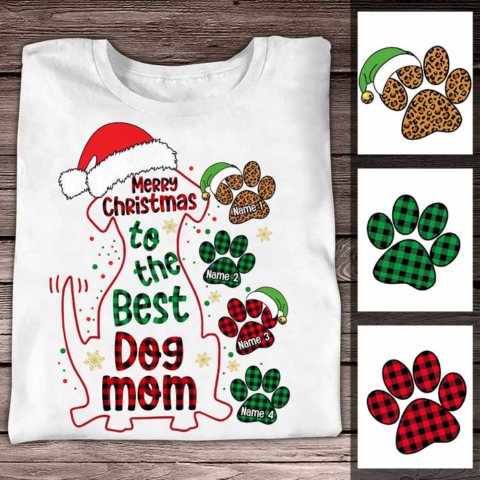 Personalized Christmas Dog Mom T Shirt SB157 81O34 1