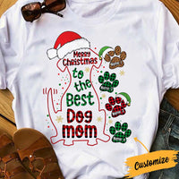 Personalized Christmas Dog Mom T Shirt SB157 81O34 thumb 1