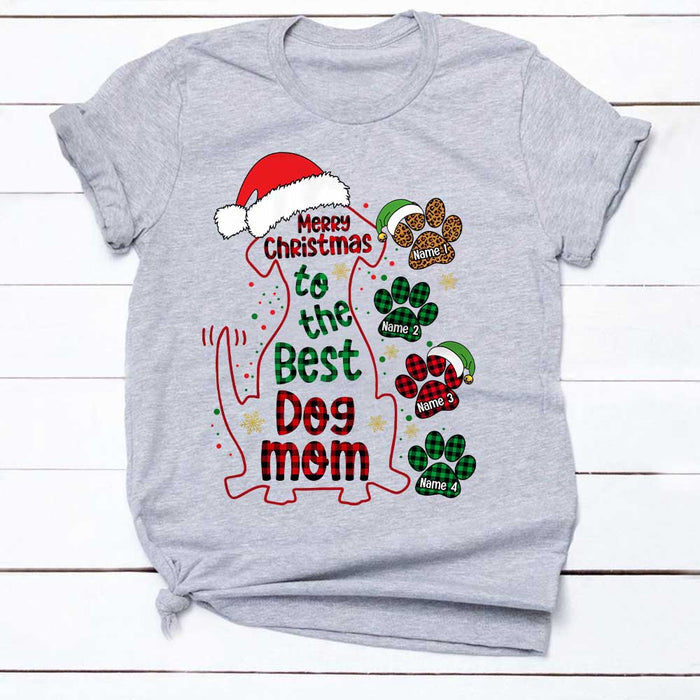 Personalized Christmas Dog Mom T Shirt SB157 81O34 1