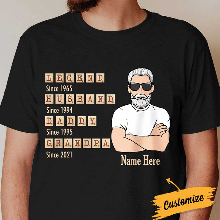 Personalized Dad Grandpa Legend Scrabble T Shirt SB154 81O34 1