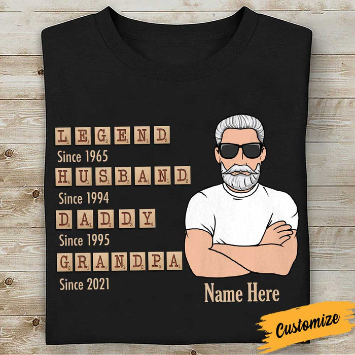 Personalized Dad Grandpa Legend Scrabble T Shirt SB154 81O34 1