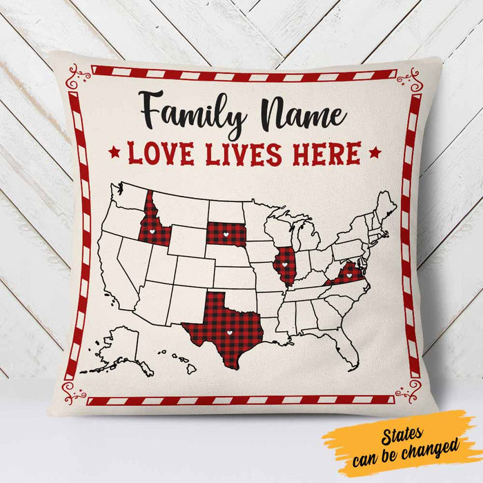 Personalized Family Long Distance Christmas Pillow SB154 87O58 (Insert Included) 1