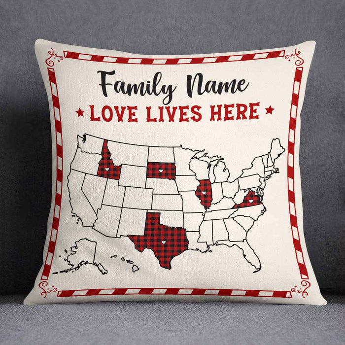 Personalized Family Long Distance Christmas Pillow SB154 87O58 (Insert Included) 1