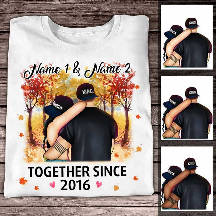Personalized Couple Fall Together Since T Shirt AG223 87O34 1