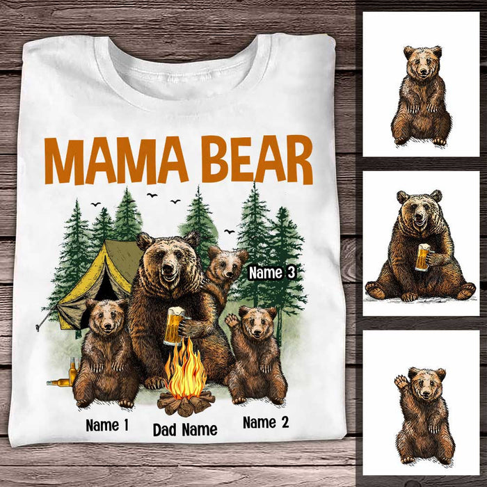 Personalized Mom Dad Mama Bear Camping T Shirt SB163 81O34 1