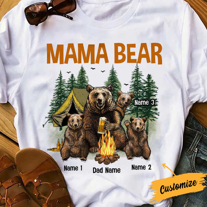 Personalized Mom Dad Mama Bear Camping T Shirt SB163 81O34 1