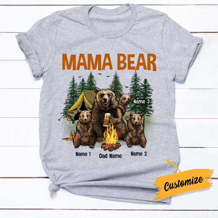 Personalized Mom Dad Mama Bear Camping T Shirt SB163 81O34 1