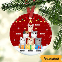 Personalized Cat Christmas Tree Circle Ornament SB171 95O47 thumb 1