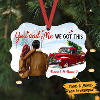 Personalized Christmas Couple Red  Truck Benelux Ornament SB172 24O36 thumb 1