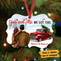 Personalized Christmas Couple Red  Truck Benelux Ornament SB172 24O36 thumb 1