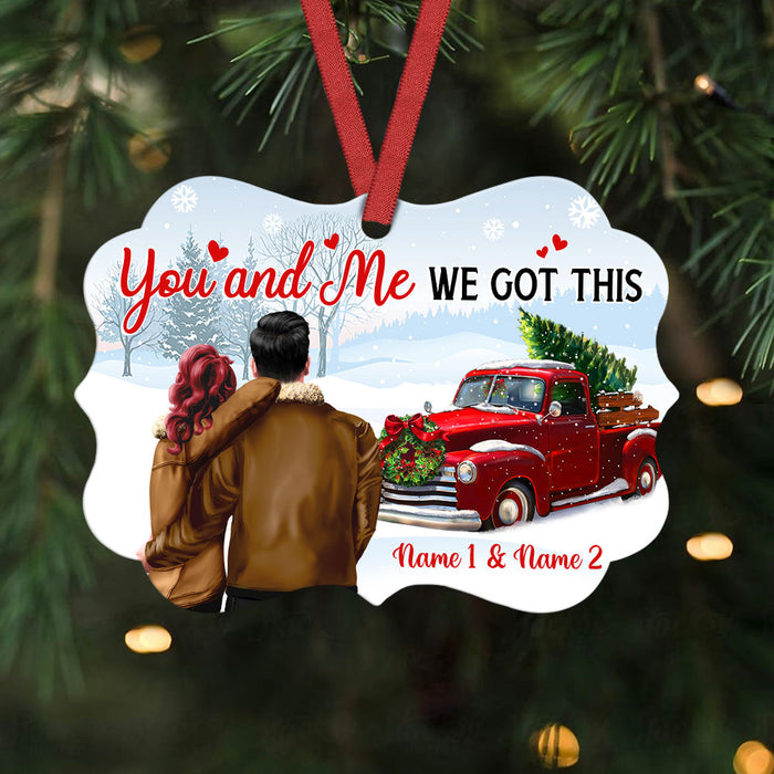 Personalized Christmas Couple Red  Truck Benelux Ornament SB172 24O36 1