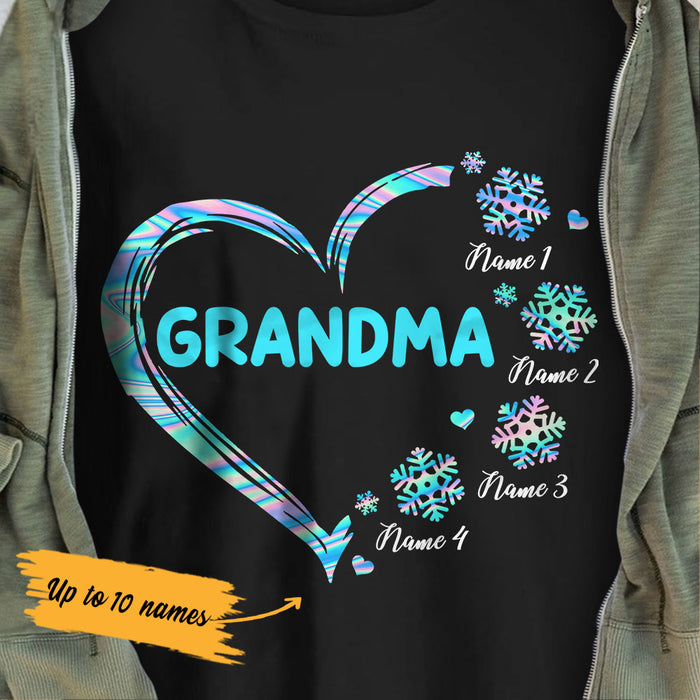 Personalized Grandma Christmas Snowflakes T Shirt SB162 30O36 1