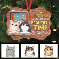Personalized Christmas Cat Peeking Window Benelux Ornament SB171 26O36 thumb 1