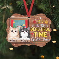 Personalized Christmas Cat Peeking Window Benelux Ornament SB171 26O36 thumb 1