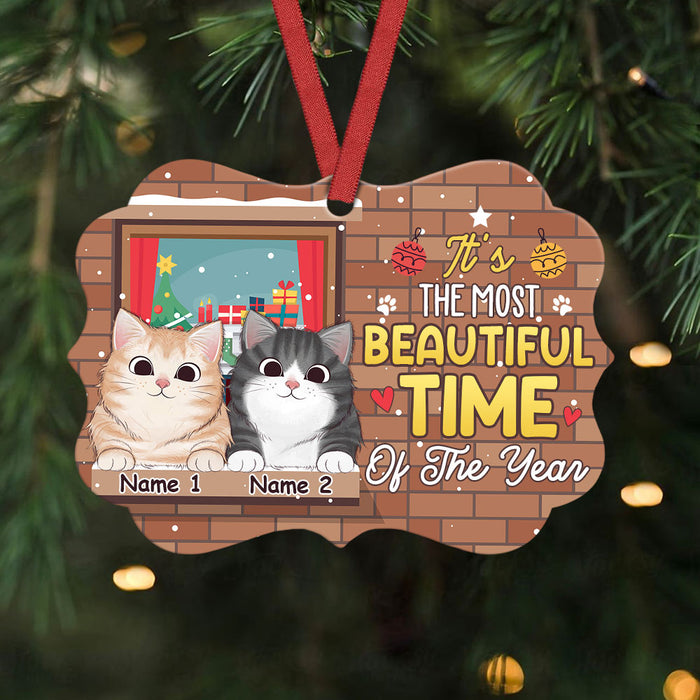 Personalized Christmas Cat Peeking Window Benelux Ornament SB171 26O36 1