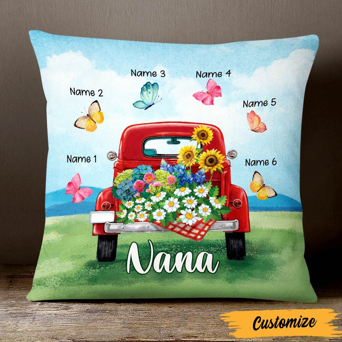 Personalized Grandma Red Truck Butterfly Pillow SB171 85O47 (Insert Included) 1