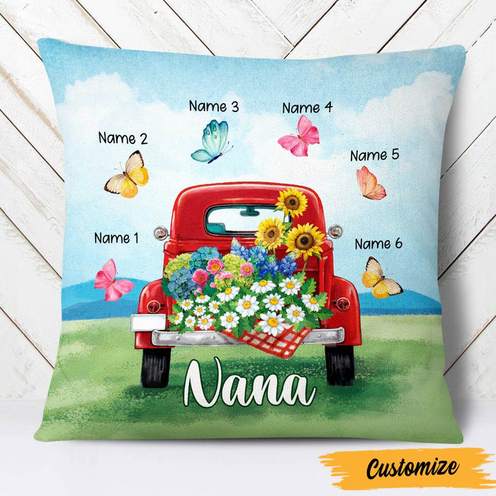Personalized Grandma Red Truck Butterfly Pillow SB171 85O47 (Insert Included) 1