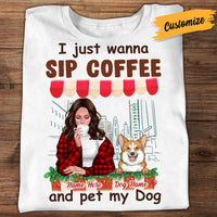 Personalized Sip Coffee And Pet My Dog T Shirt SB181 23O34 thumb 1