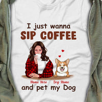 Personalized Sip Coffee And Pet My Dog T Shirt SB181 23O34 thumb 1