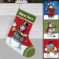 Personalized Christmas Snowman Vintage Stocking OB22 24O47 thumb 1